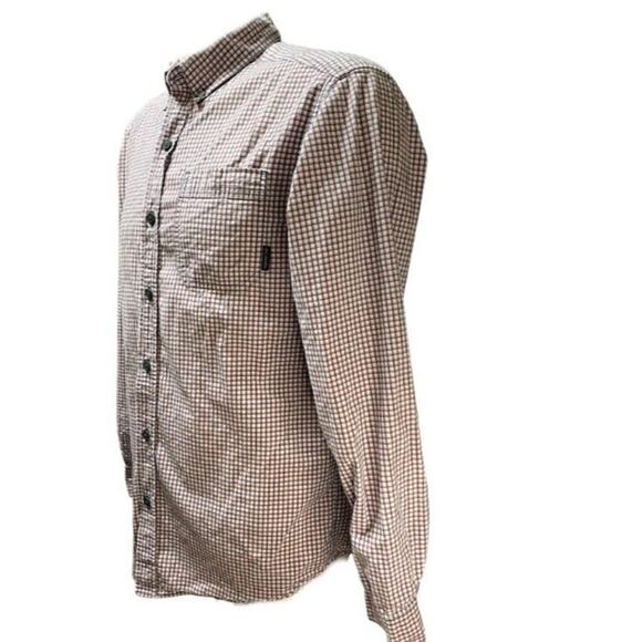 Columbia Men's Maroon/Blue Checked Button Down Shirt Size Medium - Picture 2 of 3